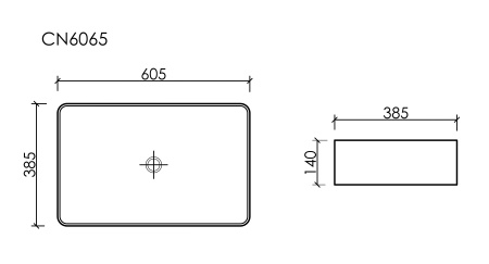 Раковина накладная (60,5х38,5) Ceramica Nova Element CN6065